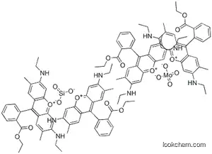 Molecular Structure of 63022-06-0 (Xanthylium, 9-[2-(ethoxycarbonyl)phenyl]-3,6-bis(ethylamino)-2,7-dimethyl-, molybdatesilicate)